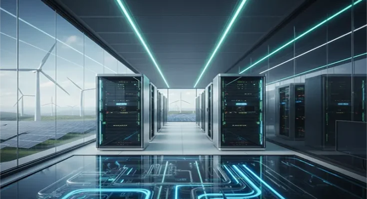 High-Efficiency PUE 1.2 Green Web Hosting Powered by Renewable Energy